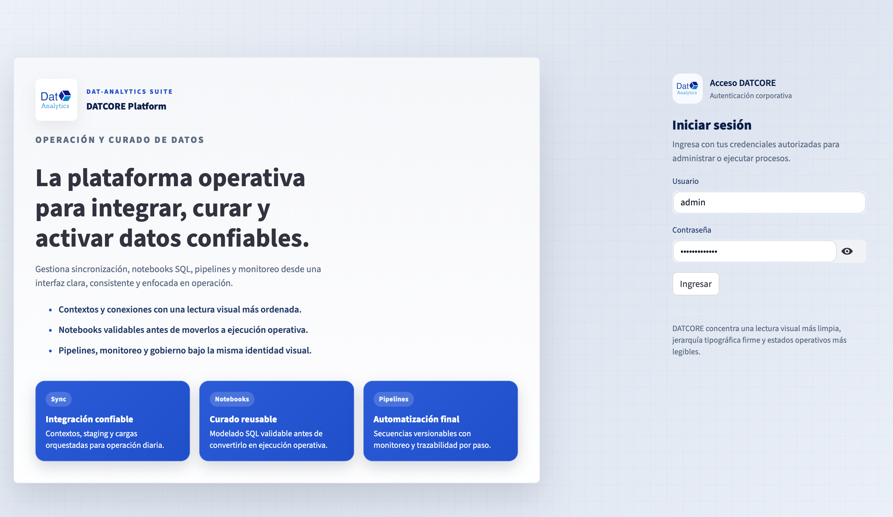 Definición de semantic models en DatCore