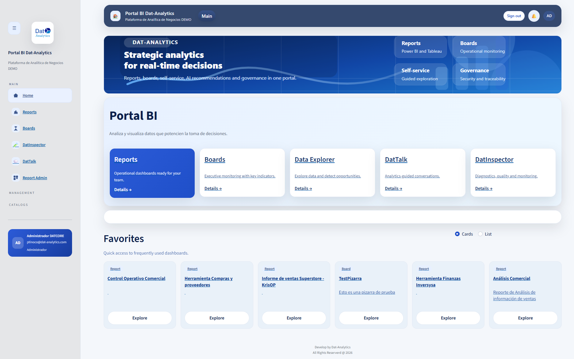 Acceso y login de DatPortal